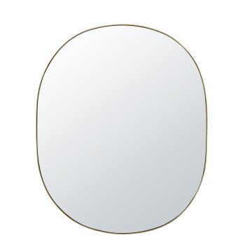 BADI - Miroir ovale en métal doré 91x111