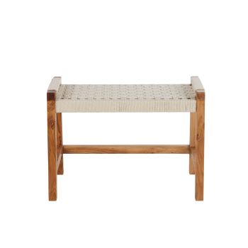 Guillemette - Banc en bois d'acacia et coton blanc