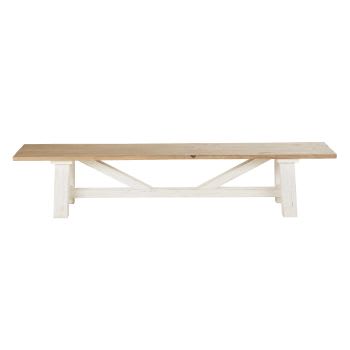 Kinfolk - Banc en bois de pin recyclé bicolore L220