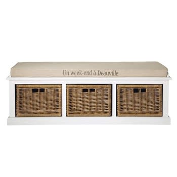 Comptoir des épices - Banco de arrumação com 3 compartimentos branco
