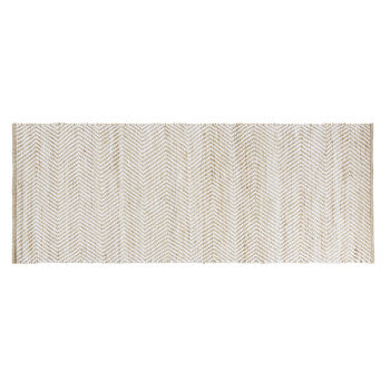 BARCELONE - Alfombra tejida de pasillo de algodón reciclado y yute 80 x 200