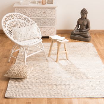 Moderner Skandinavischer Teppich für Innen-/Außenbereich Weiß 80x150 Emiko  | Maisons du Monde