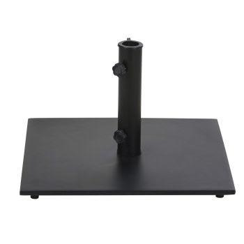 Fuzu - Base per ombrellone quadrata in acciaio nero 25 kg