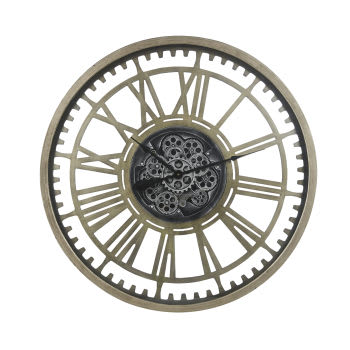 BEAUVOIR - Horloge murale à rouages gris anthracite D90