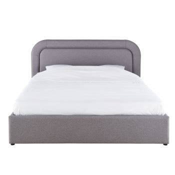 BULDOS - Bed met opbergruimte en lattenbodem, grijs, 180 x 200 cm