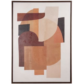 BEKINA - Bedrukt en beschilderd doek met abstracte vormen 52x72