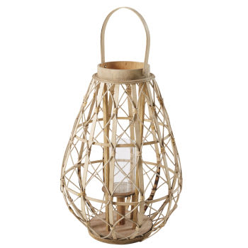 BELEM - Lanterne en bambou et verre