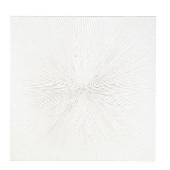 Bemalte Leinwand, weiß und beige, 120x120cm
