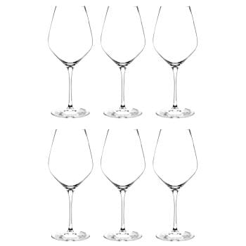 Lotto di 6 - Bicchiere da vino in vetro intagliato