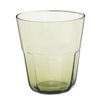 Lotto di 3 - Bicchiere impilabile in vetro colorato verde kaki
