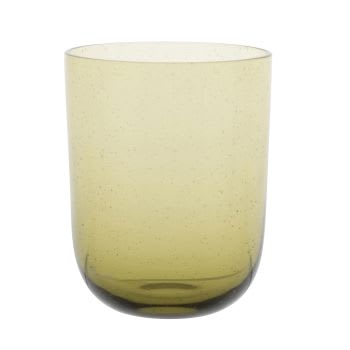 SOLLIES - Lotto di 2 - Bicchiere in vetro colorato verde con bolle