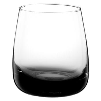Lotto di 4 - Bicchiere in vetro con fondo grigio fumé