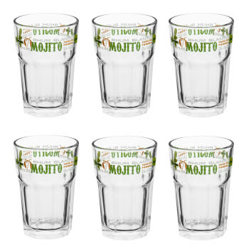 Mojito - Lotto di 6 - Bicchiere in vetro con stampe mojito