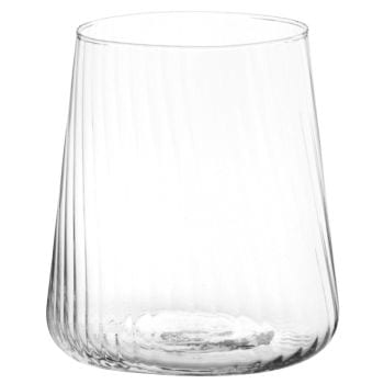 AVANT-GARDE - Lotto di 3 - Bicchiere in vetro striato trasparente