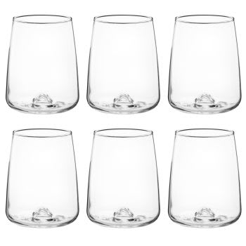 Lotto di 6 - Bicchiere in vetro trasparente