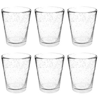 Lotto di 6 - Bicchiere trasparente a bolle in vetro