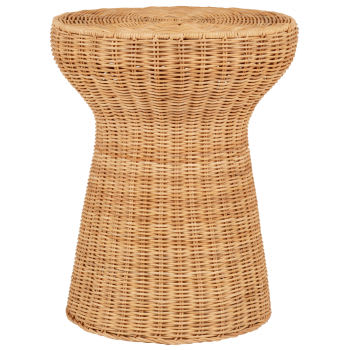 Bijzettafel van gevlochten rotan