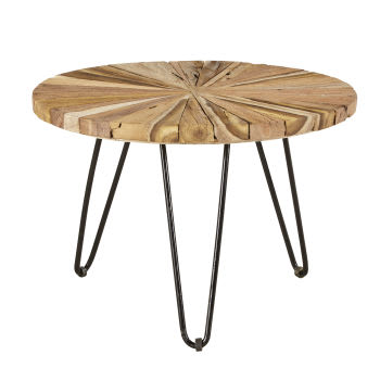 PHUKET - Black Metal and Teak Side Table