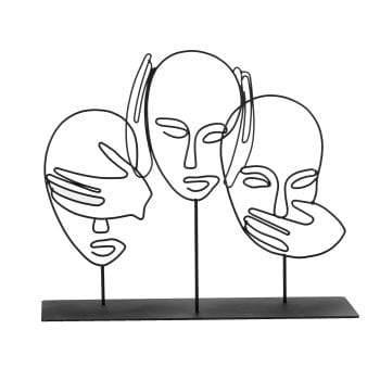 SAGESSE - Black Metal Wire Ornament H25