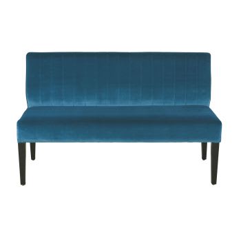 Hyannis BUSINESS - Blauwe fluwelen zitbank met 2 zitplaatsen voor professioneel gebruik