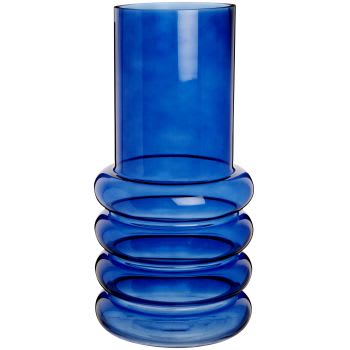 Rio - Blauwe glazen vaas H30