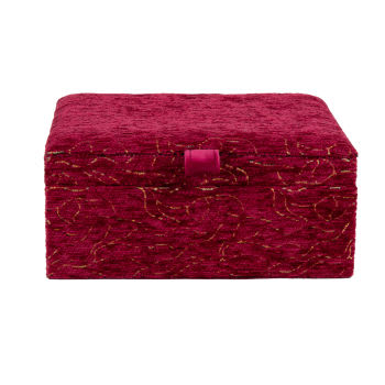 ADELIE - Boîte à bijoux compartimentée en velours violet et doré