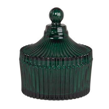 Bonbonnière en verre verte
