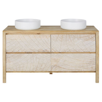 Boracay - Mueble de baño con 2 cajones, diseño blanco