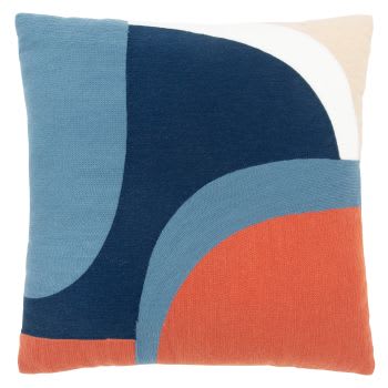 BORANICO - Fodera per cuscino con motivo ricamato multicolore 45x45 cm