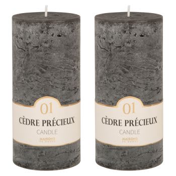 COLORAMA - Lot de 2 - Bougie parfumée gris foncé H15 490 g