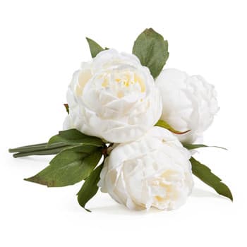 Bouquet di fiori artificiali 3 peonie bianche