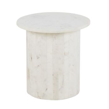 GARDA - Bout de canapé en marbre blanc