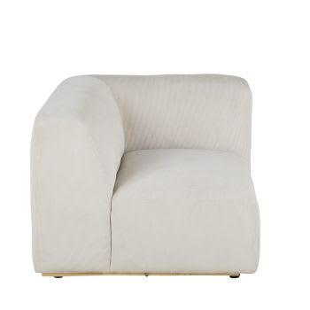 Bracciolo sinistro per divano componibile in velluto a coste beige