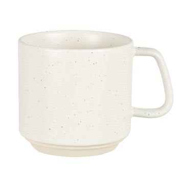 BRASILIA - Lot de 2 - Mug en grès blanc motifs mouchetés multicolores