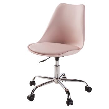 Bristol - Roze bureaustoel met wieltjes