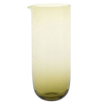 SOLLIES - Brocca in vetro colorato verde con bolle 1,3 L