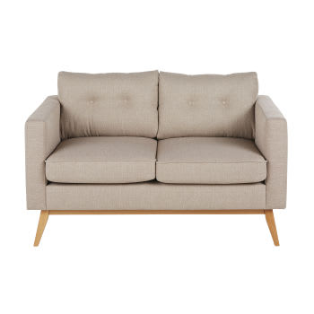 Brooke - 2-Sitzer-Sofa im skandinavischen Stil, beige meliert