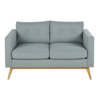 Brooke - 2-Sitzer-Sofa im skandinavischen Stil, gletscherblau meliert