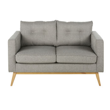Brooke - 2-Sitzer-Sofa im skandinavischen Stil, hellgrau meliert