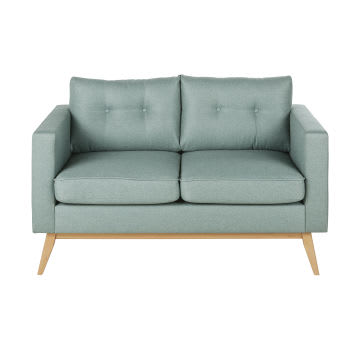 Brooke - 2-Sitzer-Sofa im skandinavischen Stil, wassergrün meliert