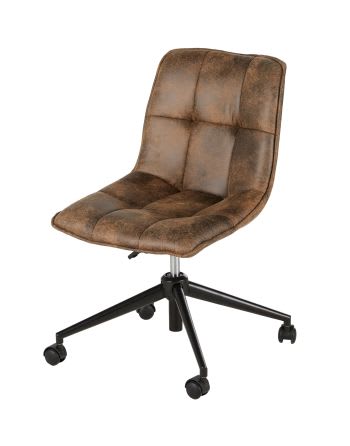 Finley - Bruine gewatteerde bureaustoel met wieltjes