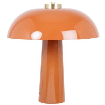 Bruine metalen lamp in vorm van paddenstoel