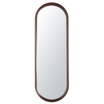 COLOMA - Bruine ovale spiegel van acaciahout 40 x 120 cm