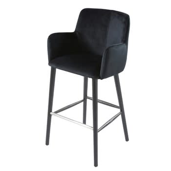 Doris Business - Cadeira alta profissional vintage de veludo preto altura 110