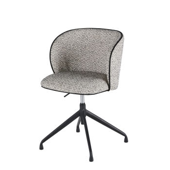 Kate - Cadeira de escritório regulável e giratória cinzento-mesclado e metal preto