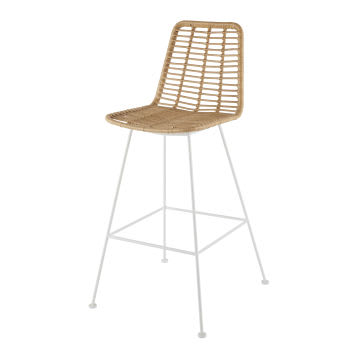 Selva BUSINESS - Cadeira de jardim alta profissional de resina reciclada e metal branco
