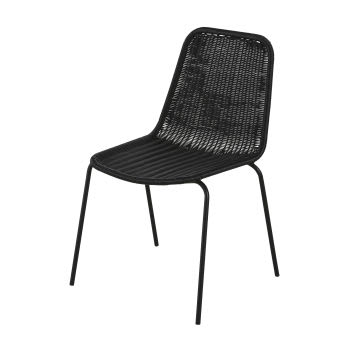 Boavista - Cadeira de jardim em resina e metal pretos