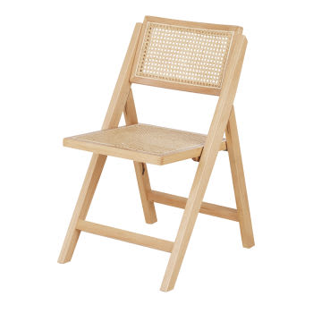 Ayame - Cadeira dobrável em faia e palhinha de rattan