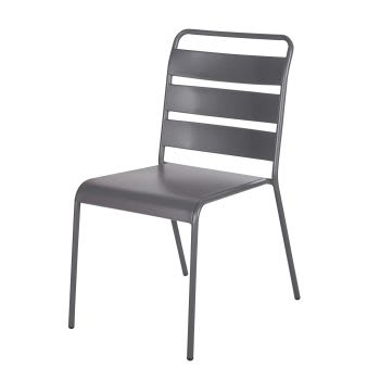 Belleville - Cadeira em metal cinzento-antracite