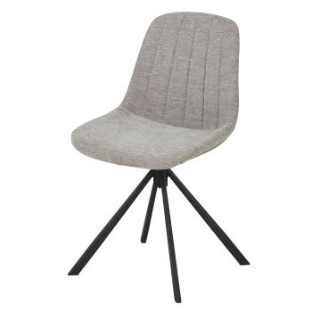 Cadeira giratória em veludo cinzento-claro